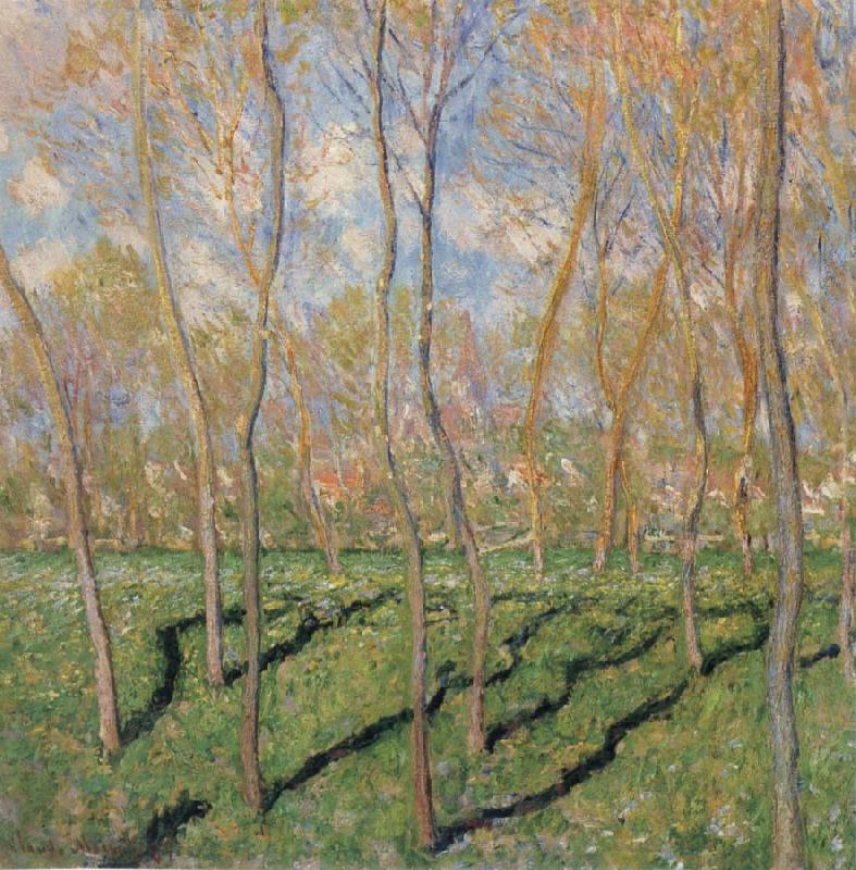 Claude Monet Trees in Winter,View of Bennecourt Spain oil painting art